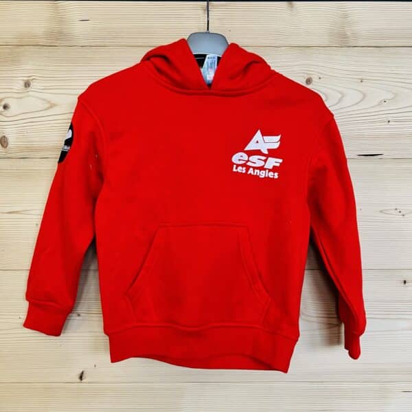 Pull capuche rouge