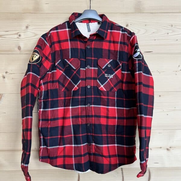 Chemise à carreaux rembourrée rouge